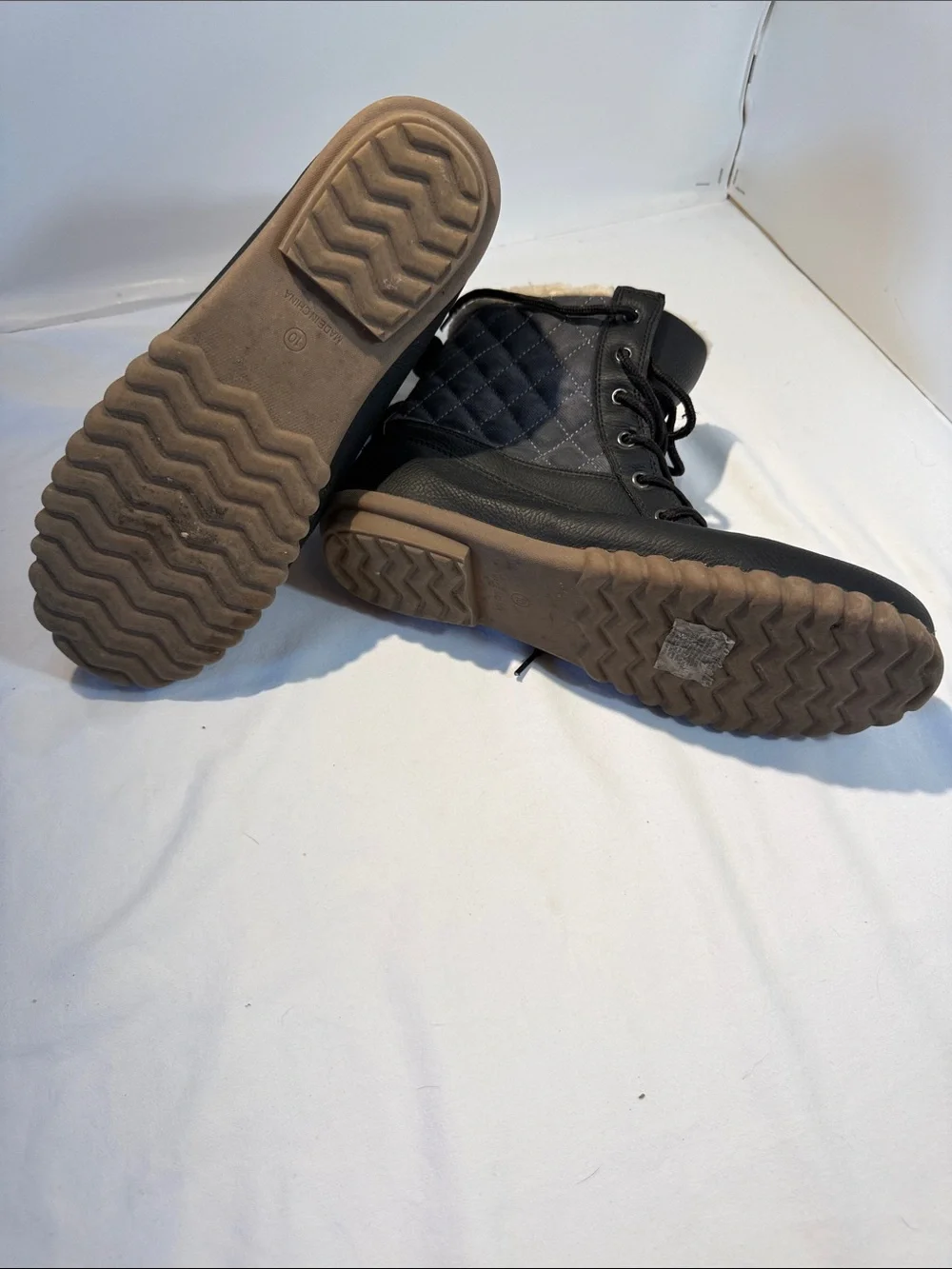 Cushion Walk by Avon  Quilted Lace-Up Winter Boots with Faux Fur Trim